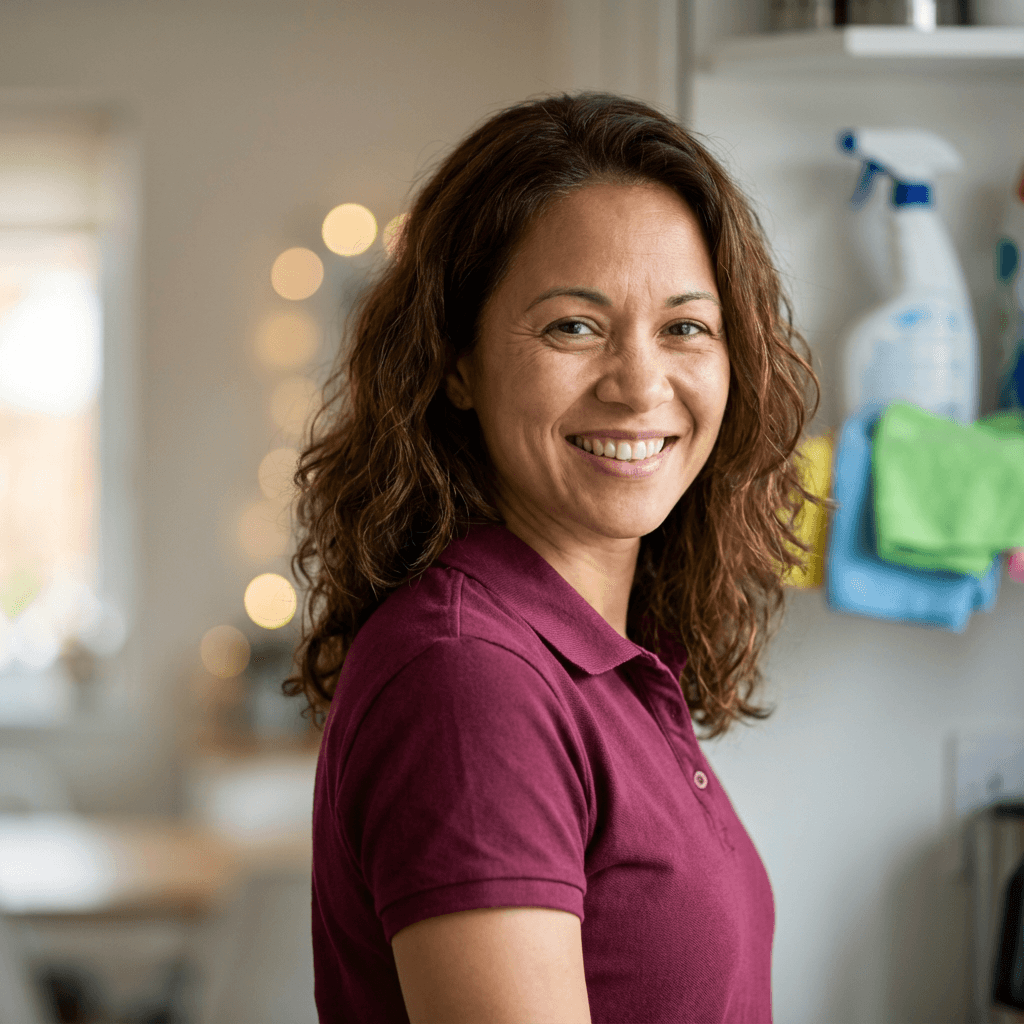 Amanda Cole in a casual sweater smiling in natural light