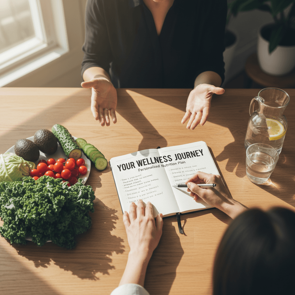 Nutrition consultation in a bright Toronto clinic office